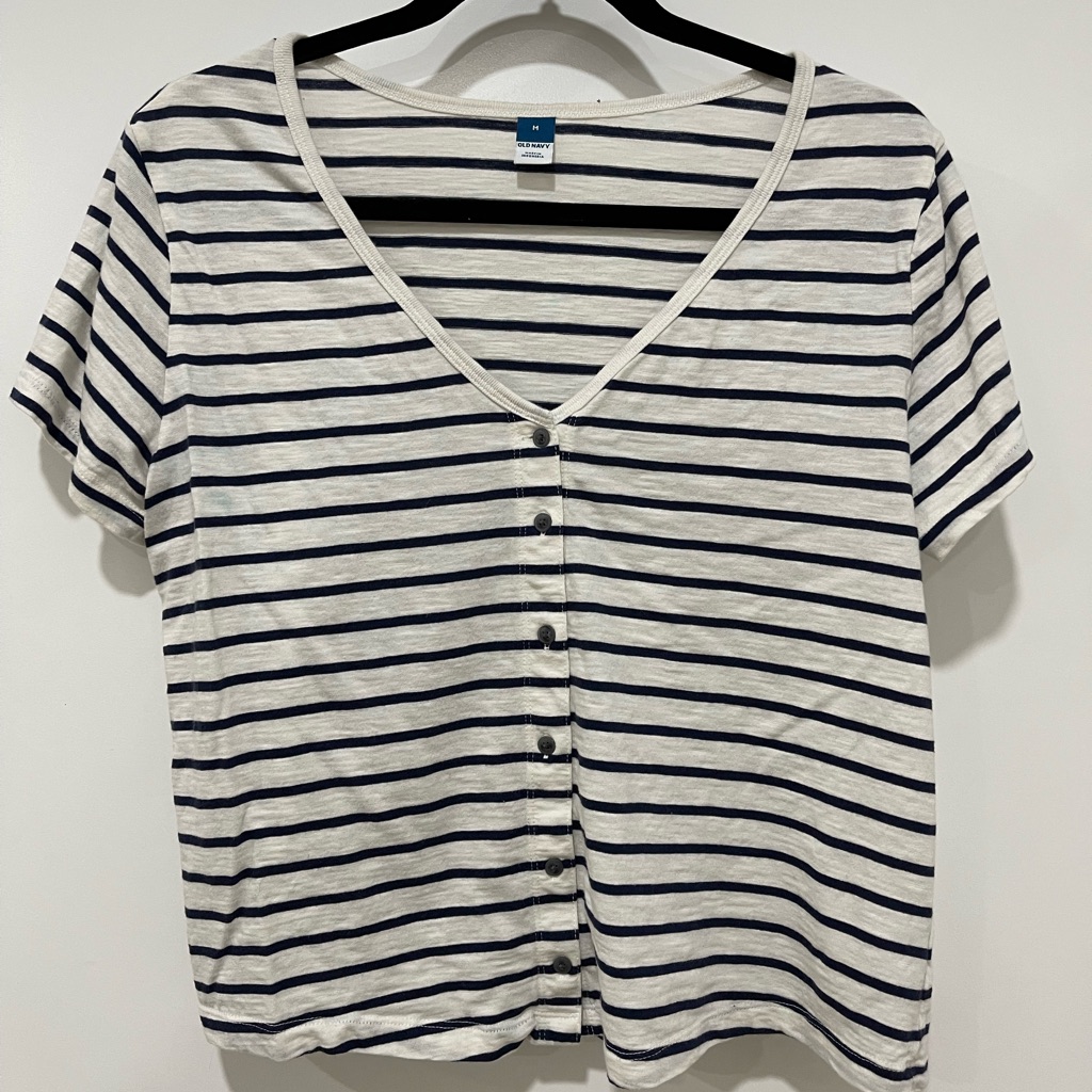 Striped Button Tee
